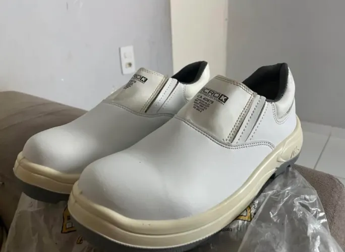 Sapato de segurança branco bico de aço (kadec)