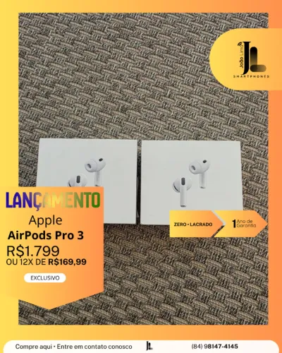 APPLE AIRPODS PRO 3, LACRADO, LANÇAMENTO!