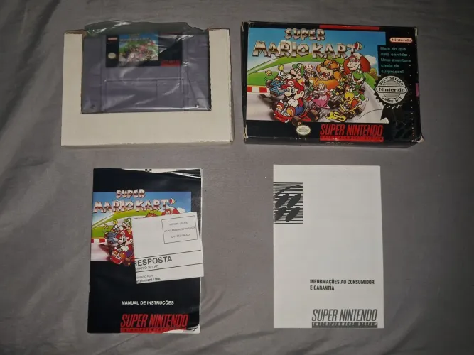 Fita Cartucho Super Nintendo - Super Mario Kart - Completo Com Selo Oficial - Raridade