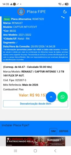 Renault Captur Intense 1.3 TB 16V Flex 5P AUT 2022