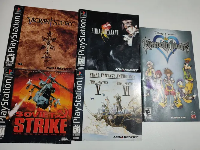 Manual Manuais Originais Playstation 2 PS1 PS2 Vagrant Story Final Fantasy Kingdom Hearts