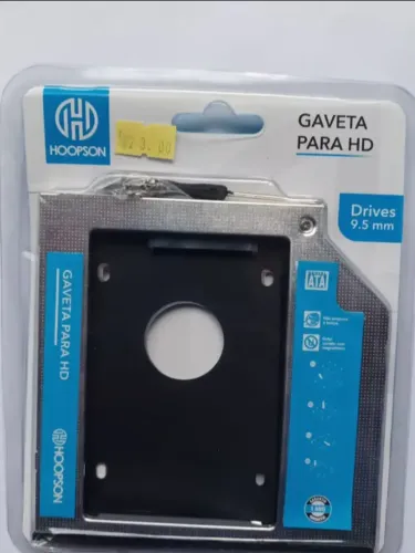Caddy 9,5" HD/SSD 2,5" p/notebook (segundo hd no lugar do leitor dvd)