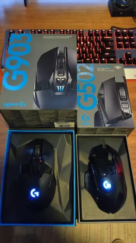 Mouse Logitech G903 Lightspeed + Logitech G502 Lightspeed + PowerPlay - Duplo Clique