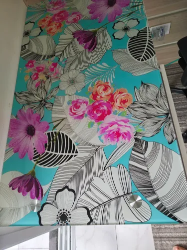 Vende-se Mesa de Escritório Vidro Floral Branco