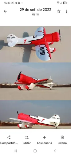 Aviao Elétrico acrobático modelo Gee Bee, 1300mm de envergadura