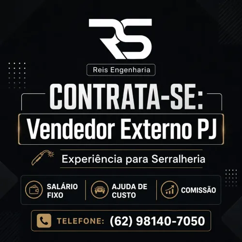 Contrata-se Vendedor externo PJ com experiência para Serralheria