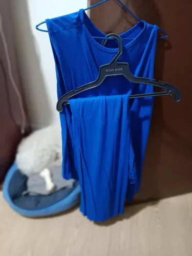 Conjunto calça e blusa azul