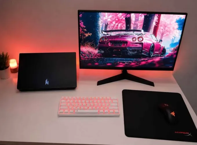 SETUP GAMER COMPLETO - Notebook Gamer + Monitor LG + Periféricos,Nitro v15.