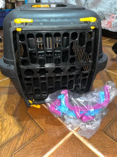 Caixa transparente gato e cachorro