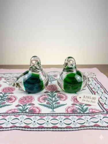 ? Dupla de Pássaros em Cristal Artístico ?