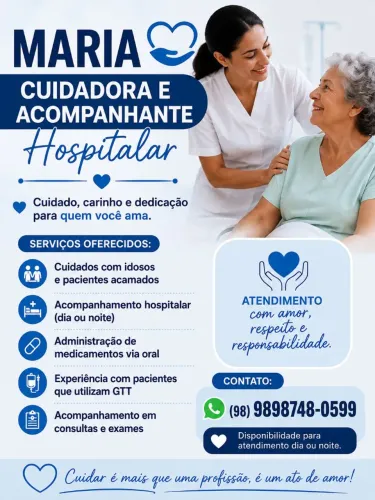 Cuidadora e acompanhante hospitalar