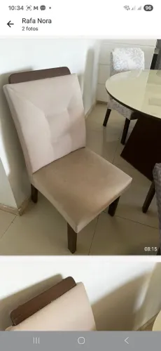 Conjunto de Mesa de vidro com 06 cadeias