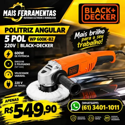 Politriz angular 5 Pol WP 600K-B2 220V BLACK+DECKER
