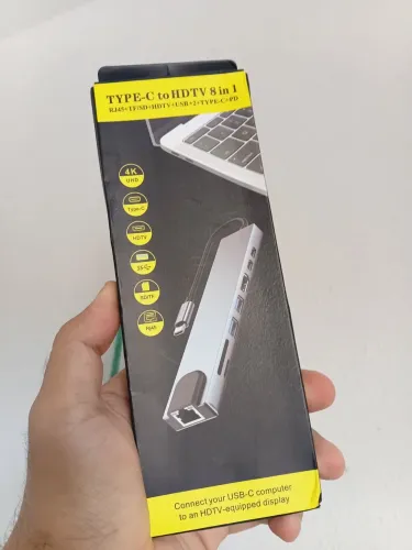 Hub USB Tipo C 8 Portas - Com HDMI 4K