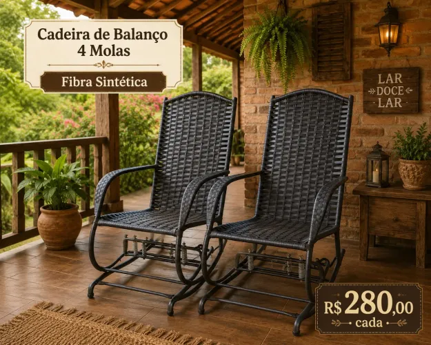 Cadeira de balanço 4 molas para descanso varanda CADA