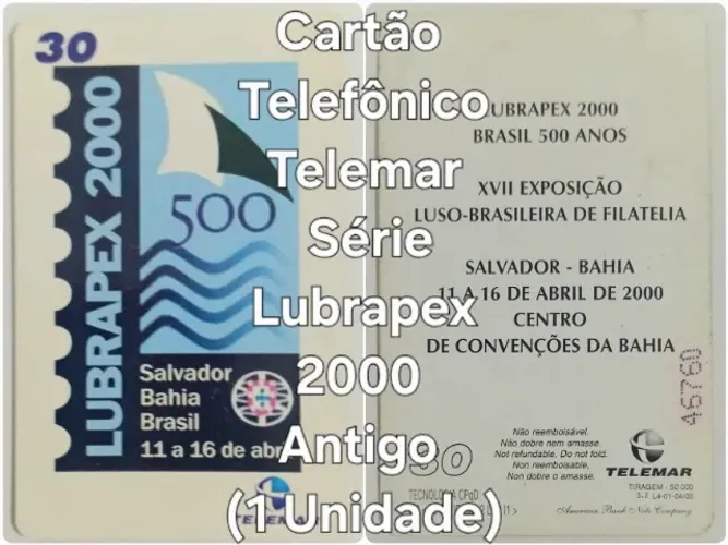 Cartão Telefônico Série Lubrapex 2000 Antigo