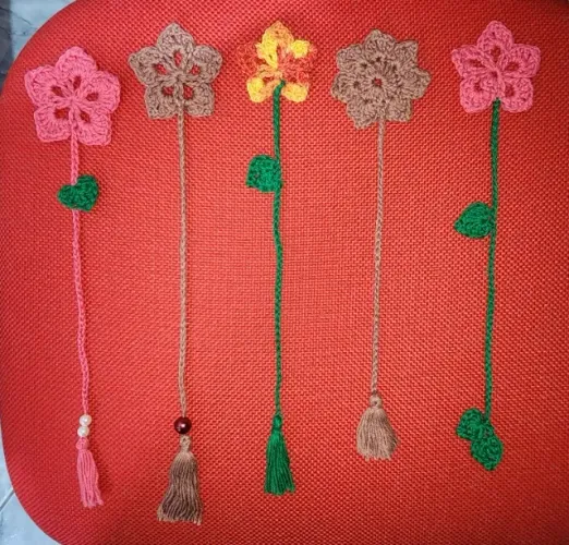 Marcador de página de crochê