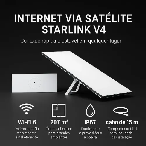 Starlink Padrão + Suporte de Telhado