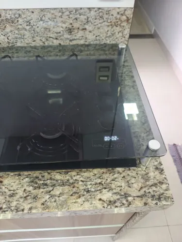 Tampa de vidro temperado na cor fumê p/Cooktop 5 bocas