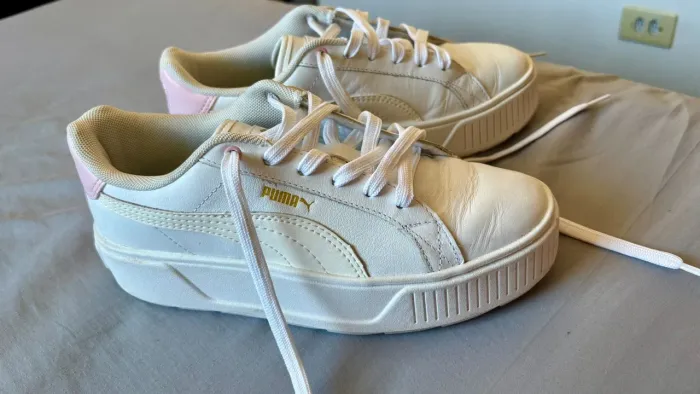 Tênis PUMA KARMEN L BDP branco/rosa feminino número 37