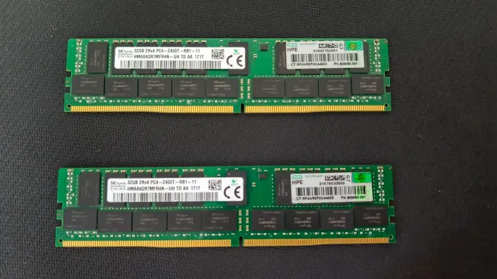 Memorias ram 2x32gb skhynix para xeon/x99/servidor 2400t