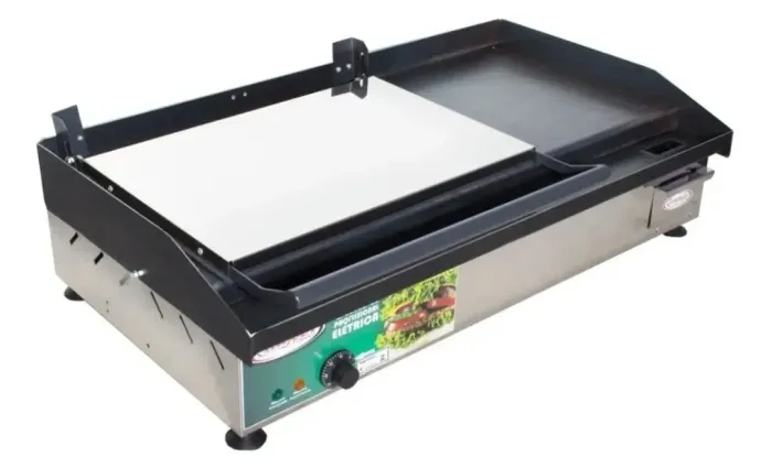 Chapa Eletrica Profissional c/ Prensa 85x47cm Inox Itajobi