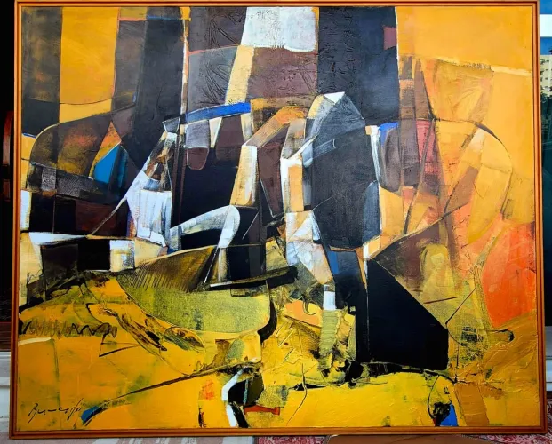 Quadro "Os Brandos Reflexos Gregos" pintado a mão