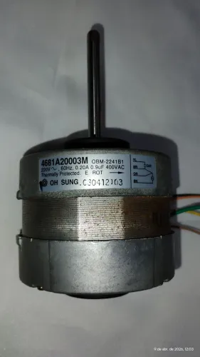 MOTOR VENTILADOR EVAPORADORA  LG 9000BTU MOD 4681A20003M LINHA SPLIT HI-WALL LS, LM E LMN