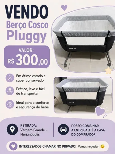 Berço acoplado cosco