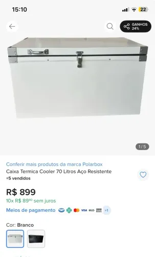 Caixa térmica cooler 70 litros