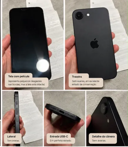 iPhone 16e 128GB Black 11 meses de uso.