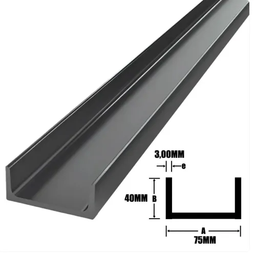 04 Vigas Perfil U 75x40x3mm barra de 6m