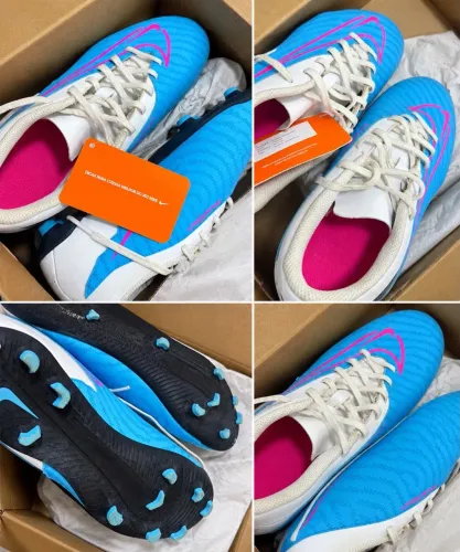 chuteira nike rosa e azul feminina