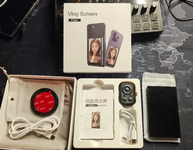 Mini monitor espelhar câmera traseira celular vlog selfie