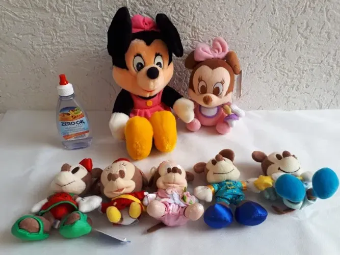 Kit 7 Unidadess Minnie E Mickey Pelúcia Trazido Do Japão