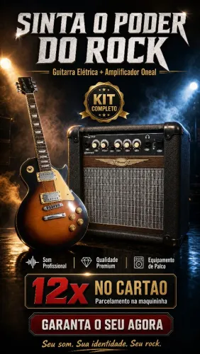 Guitarra e cubo caixa amplificada