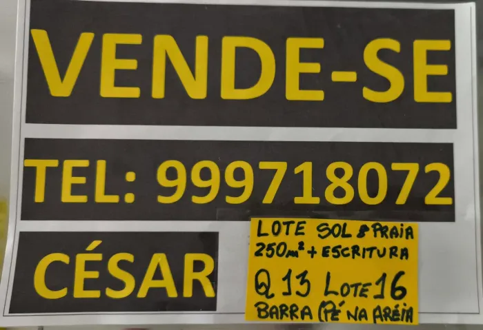 Condomínio Sol $ Praia. Terreno com escritura, hidrômetro instalado, escriturado