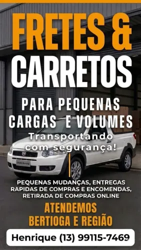 Fretes e Carretos com Fiat Strada - Bertioga e Região