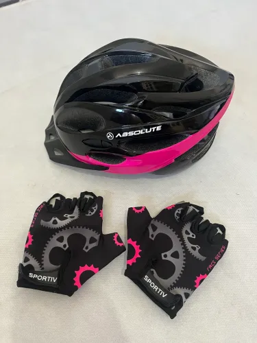 Capacete Ciclismo e luvas
