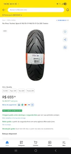 Pneu cb twister