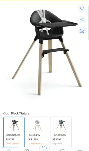 Cadeira Stokke Clikk Color Preto Natural