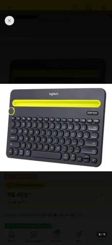 Teclado Logitech QWERTY inglês US cor preto
