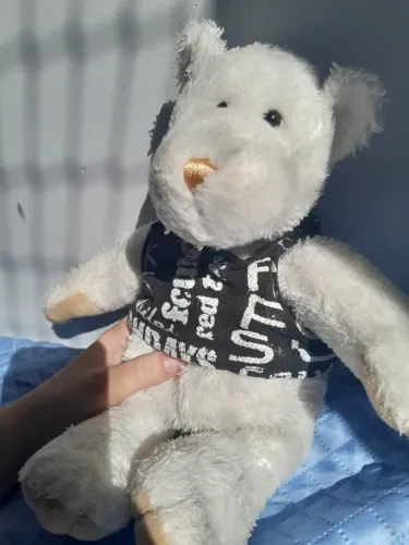 pelúcia urso polar com camiseta
