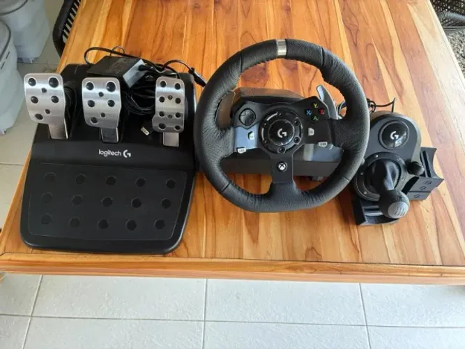 Logitech G920 + Câmbio H + Pedais | COM PLÁSTICOS ORIGINAIS DE FÁBRICA