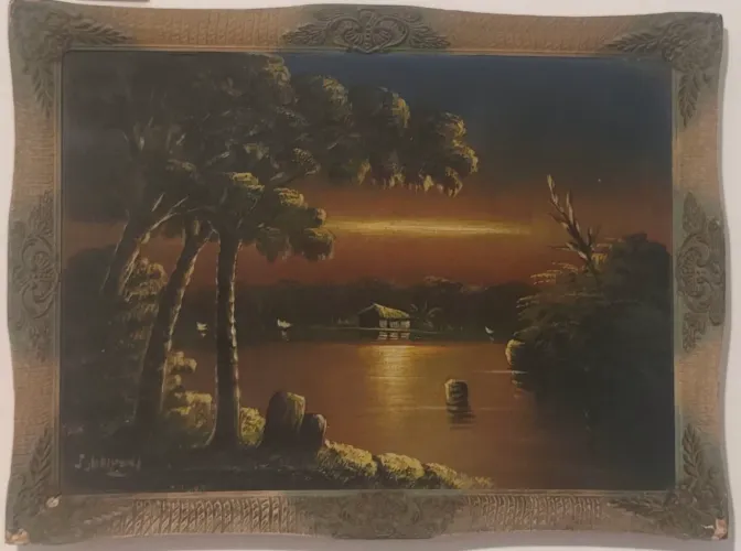 Quadro Pintura Em Óleo Sobre Tela.