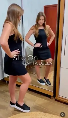 Tênis Santa Lolla Slip On Plataforma Preto