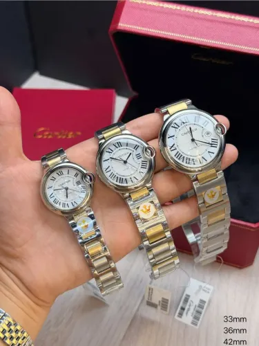Relógio Estilo Cartier Ballon Bleu em Aço Inoxidável 