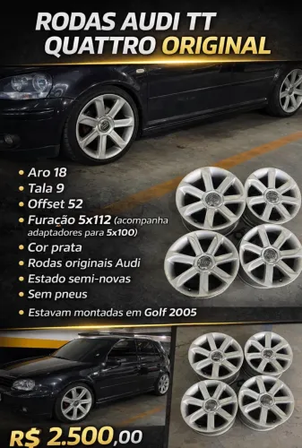 Rodas Audi TT 5x112 ou 5x100