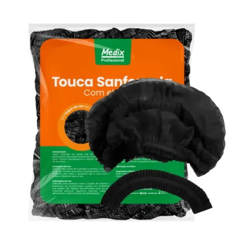 Touca Sanfonada Preta Pct/100