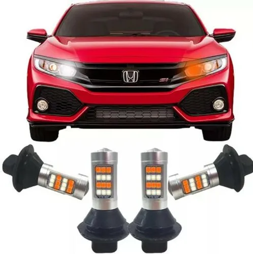 Lâmpada Led Drl Lanterna Seta Branca Laranja T20 2000 Lumens